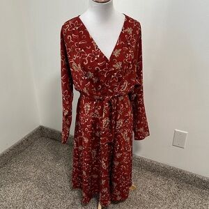 🕯️ Cedar & Gold Midi Dress